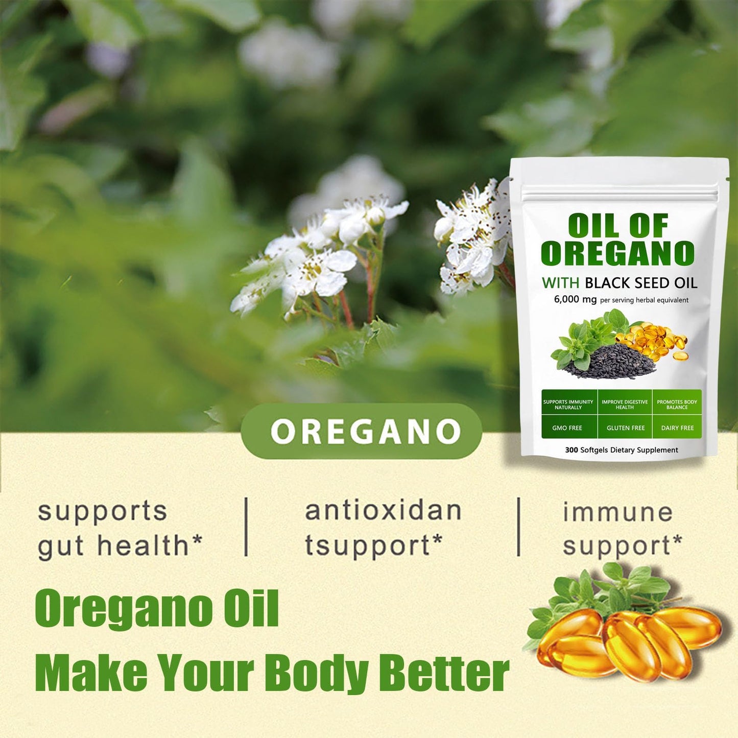ixarco Oil of Oregano with Black Seed Oil Capsules, 1 Capsule