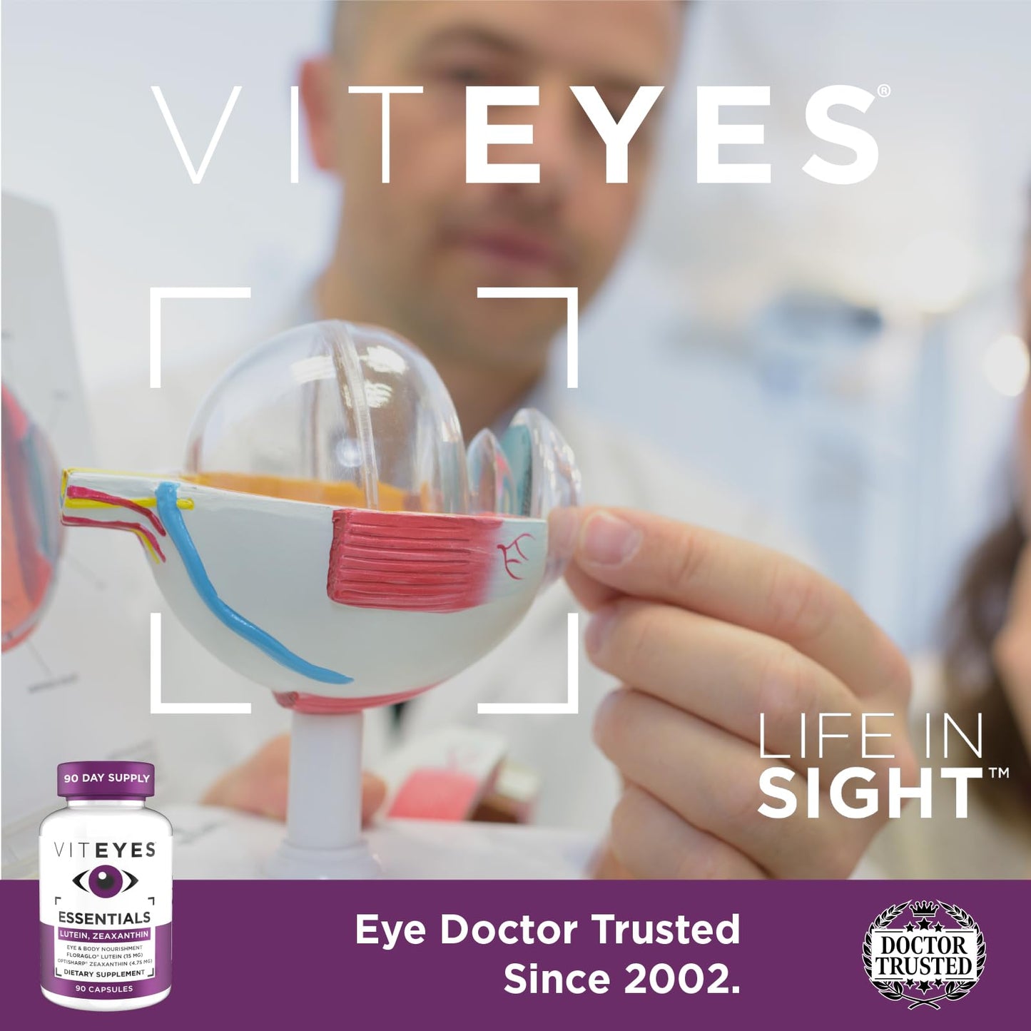 Viteyes Essentials Eye Health Dietary Supplement, Lutein & Zeaxanthin for Macular Support Capsules, 90 Count