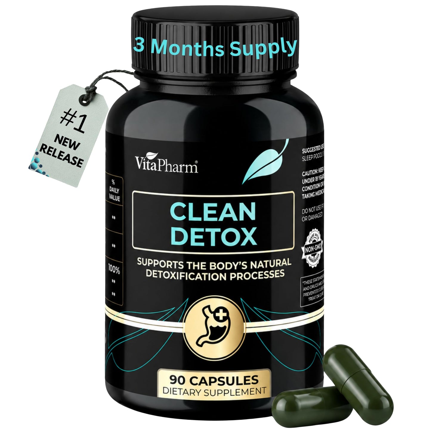 VitaPharm Zeolite Heavy Metal Detox for Adults – Clinoptilolite Binder Capsules, 90 Count