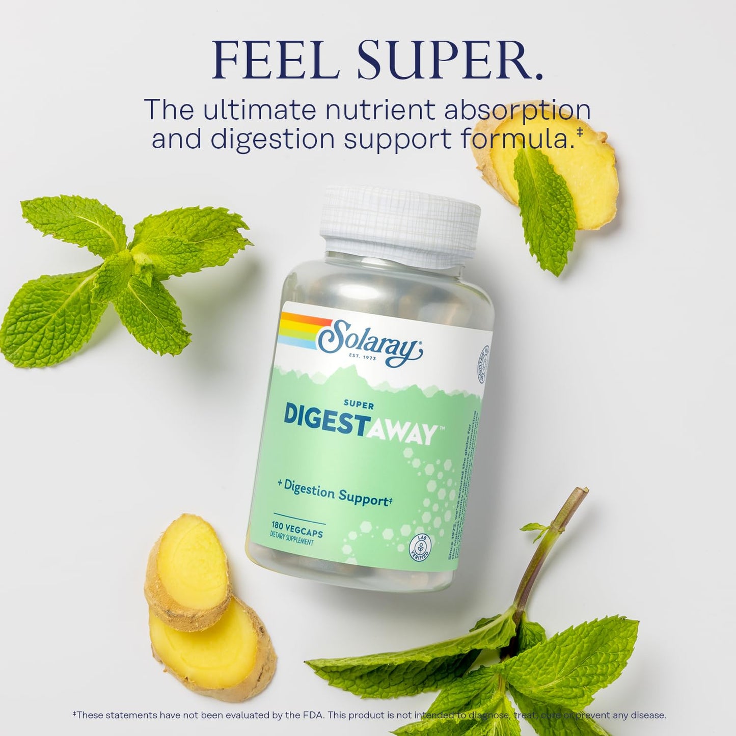 SOLARAY Super Digestaway Digestive Enzymes Capsules, 180