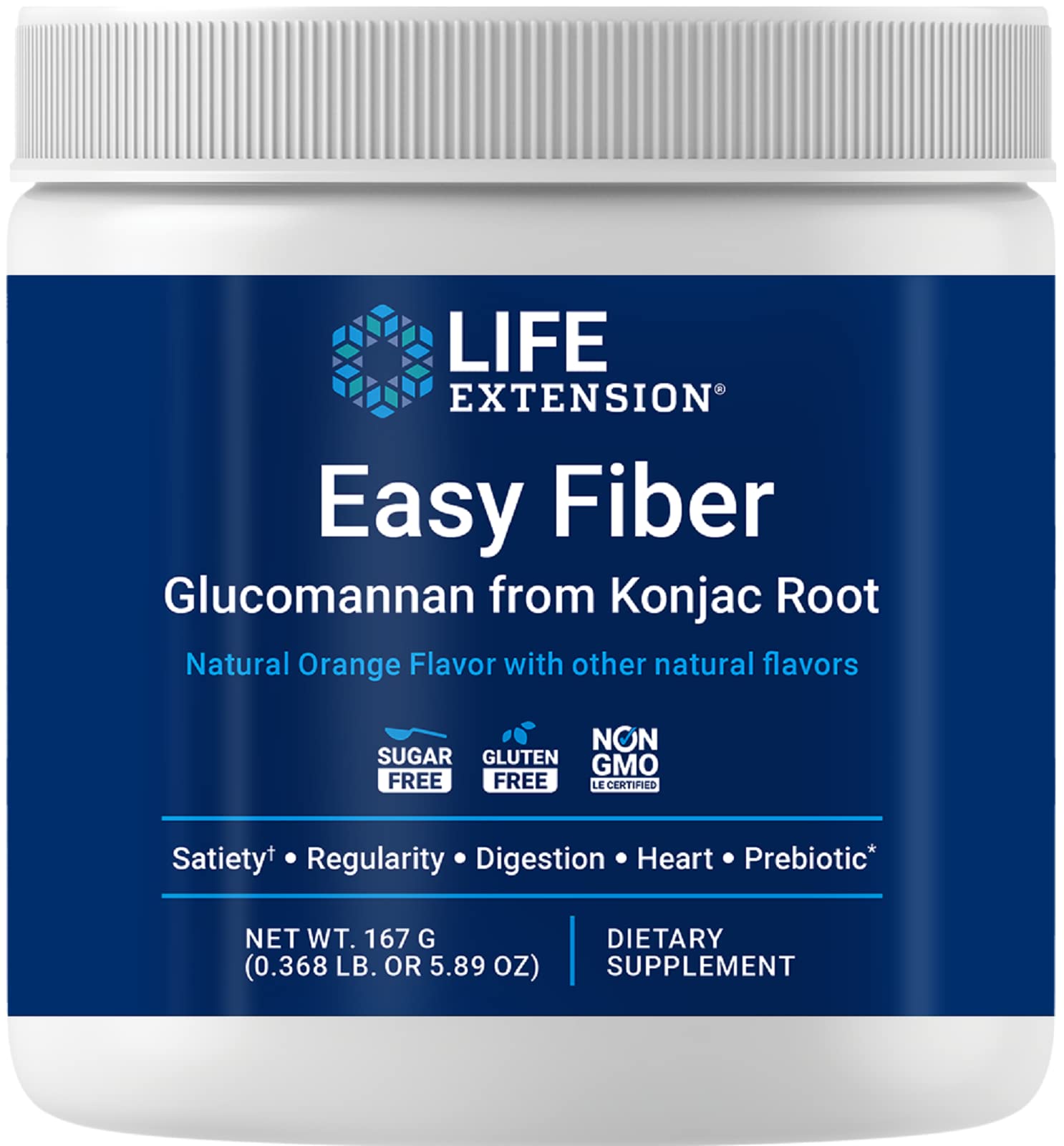 Life Extension Easy Fiber Glucomannan Fiber Powder, 5.89 oz
