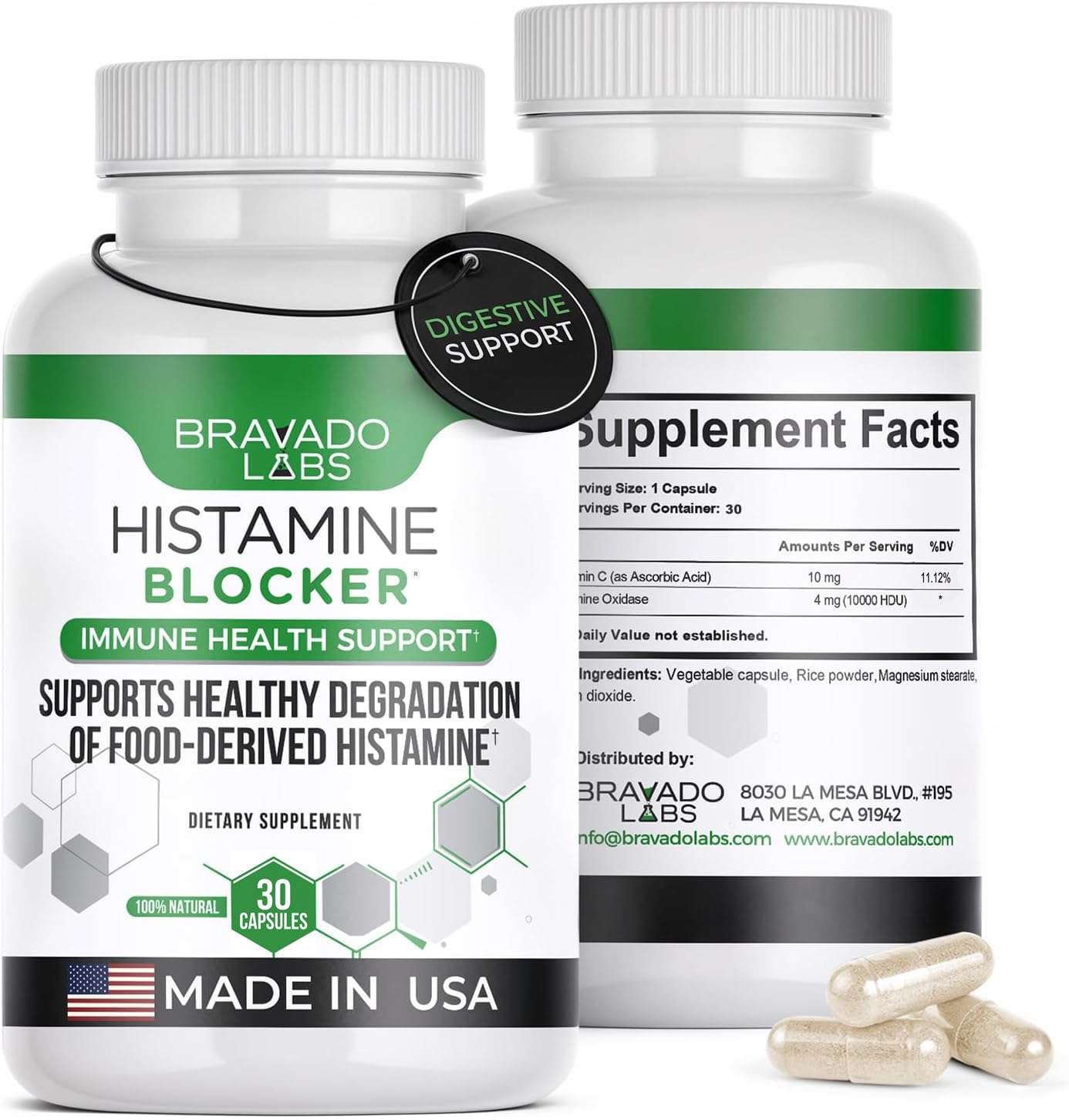 Bravado Labs DAO Enzyme Capsule 30 Count