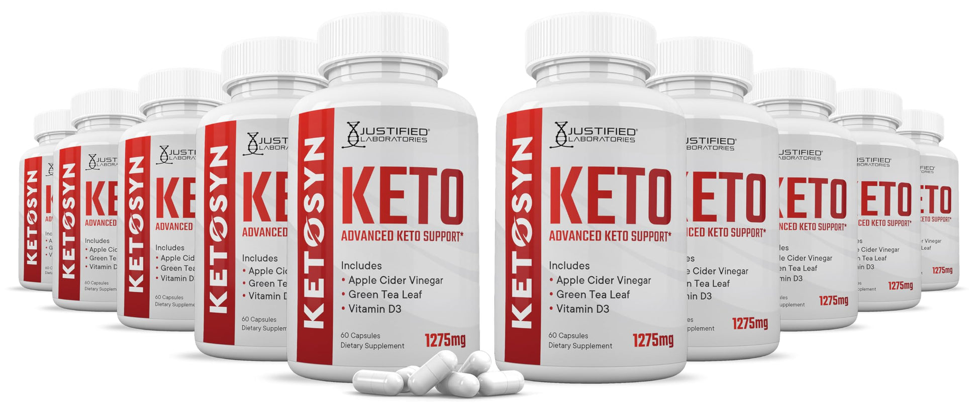 Justified Laboratories Ketosyn Keto ACV 1275MG Keto Support Blend 600 Capsules