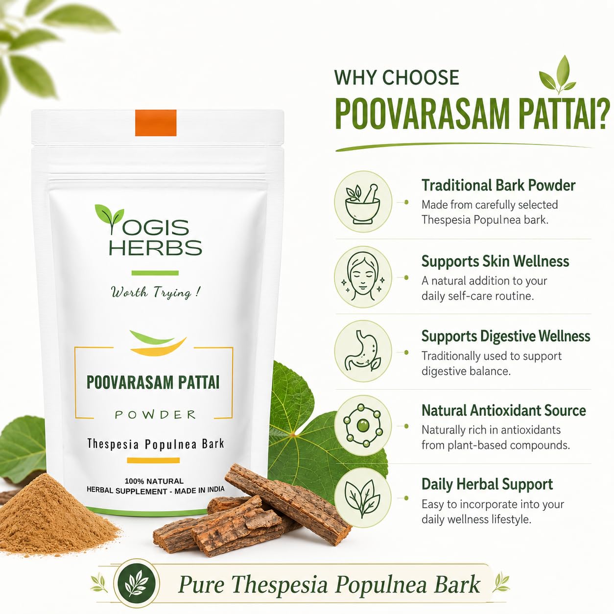 YOGIS HERBS Poovarasam Pattai Powder 8