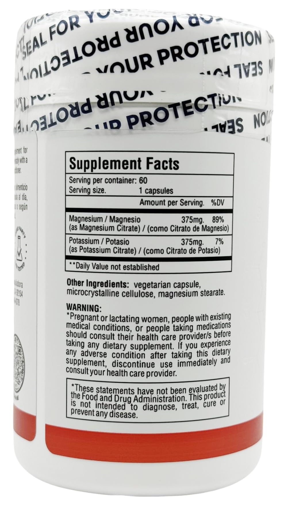 GREEN ROYALTY Magnesium Citrate + Potassium Premium Vegan Capsules, 60 Count