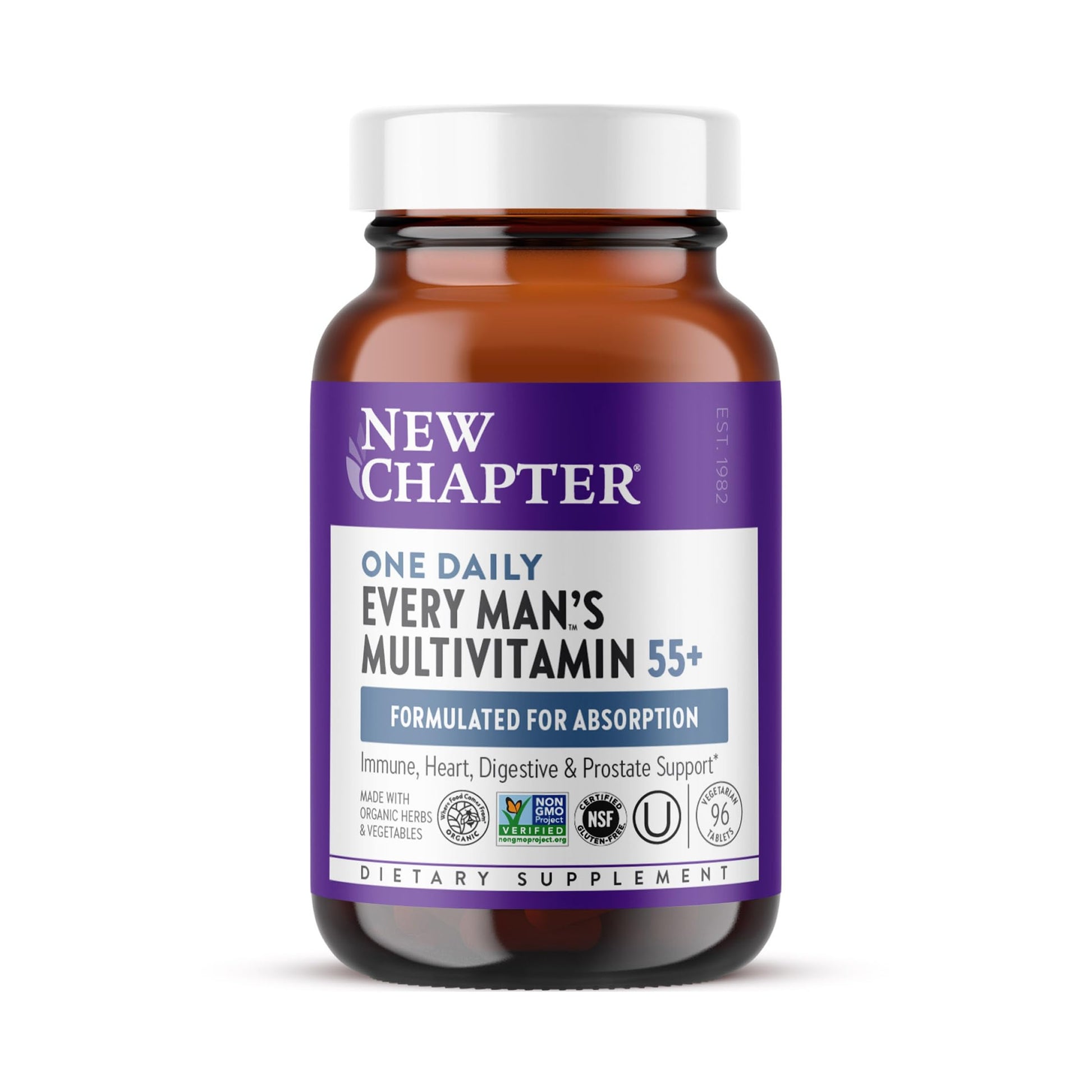 New Chapter Every Man's One Daily 55+ Multivitamin Tablets, 96