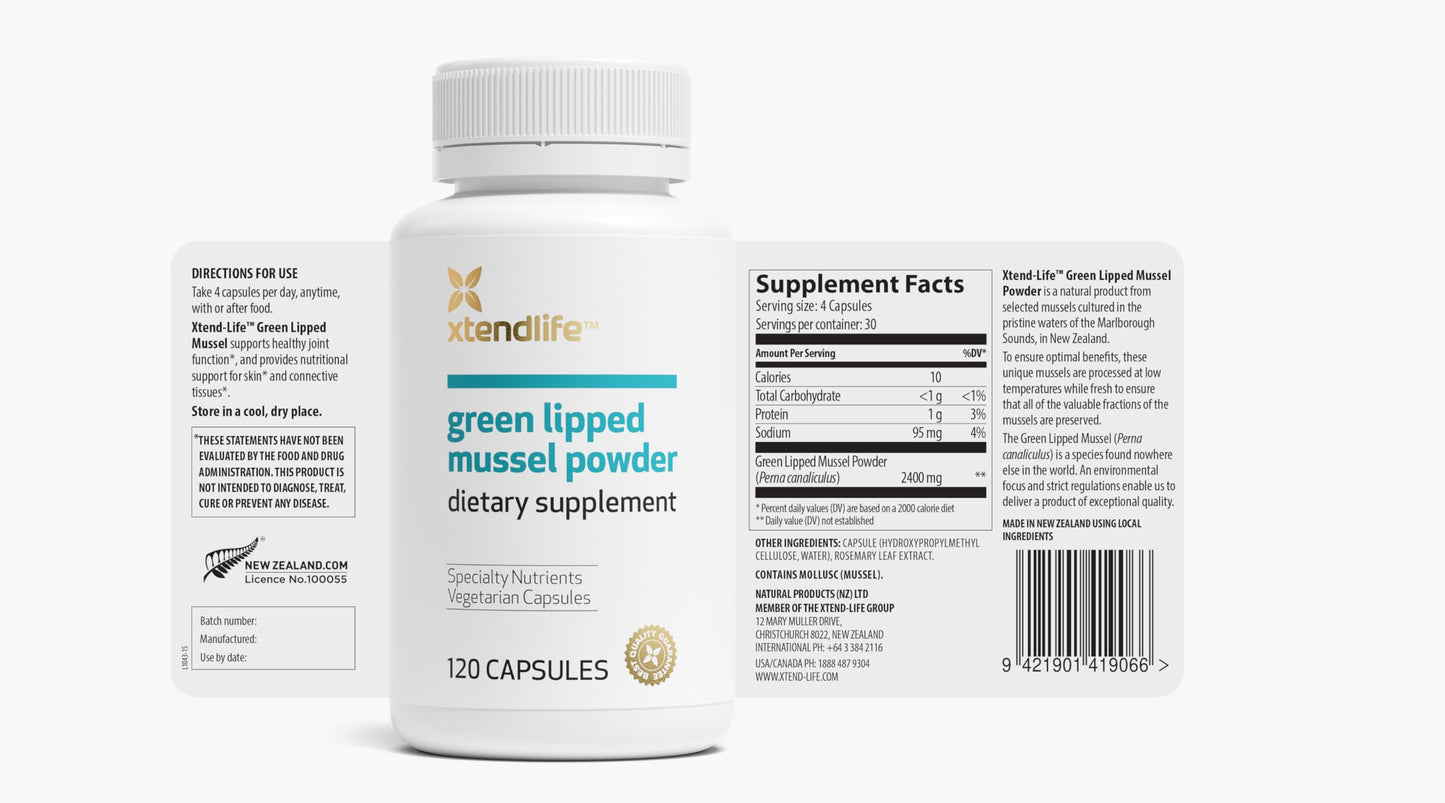 Xtendlife Green Lipped Mussel Supplement Capsule 360