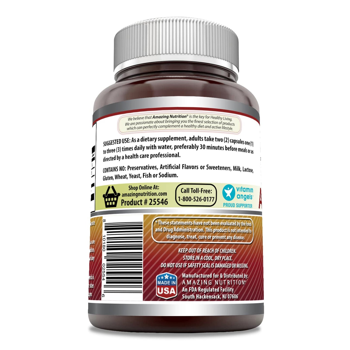 Amazing Nutrition Apple Pectin 1400 mg Capsule, 120 Count