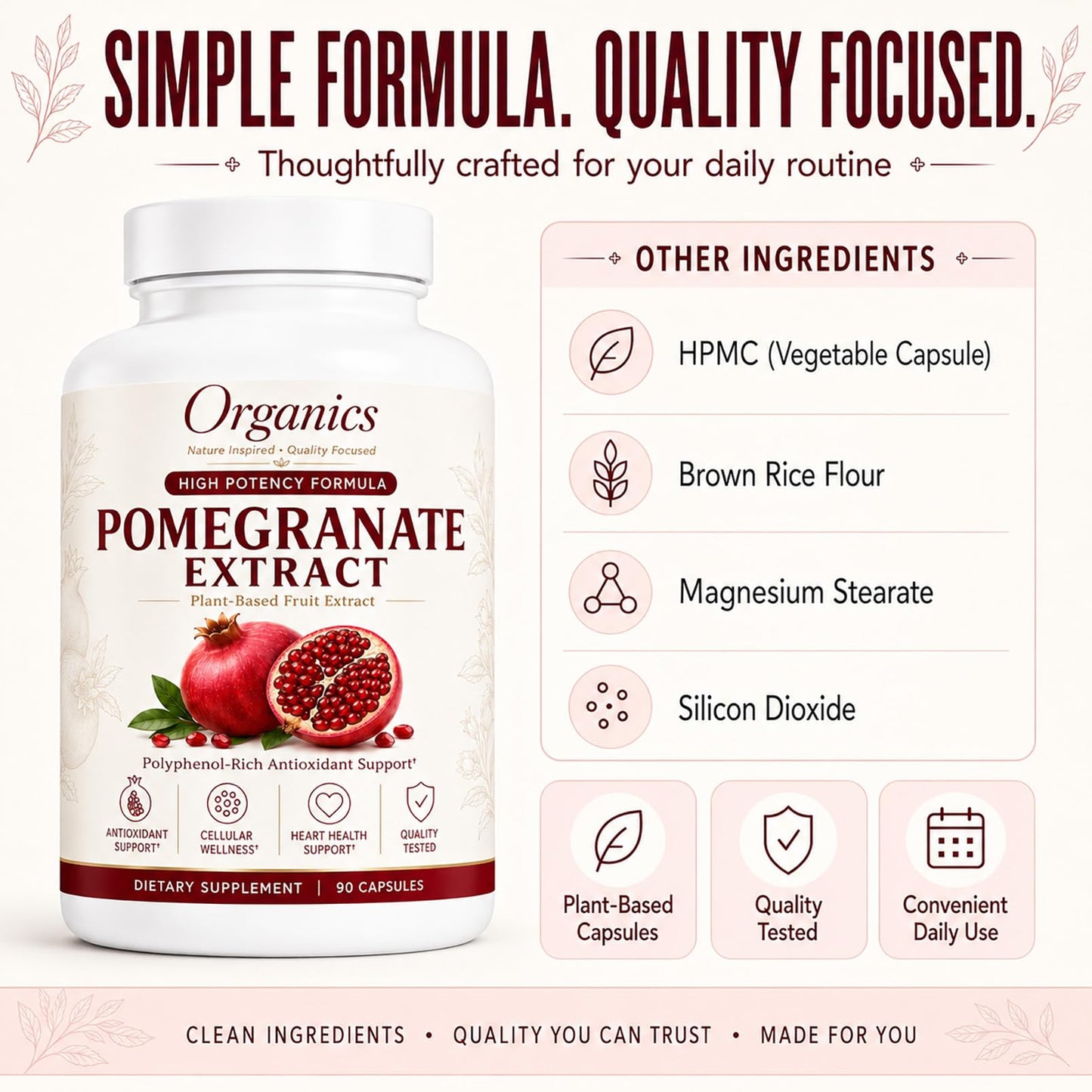 KYZTMHC Organic Pomegranate Extract Capsule 1 Count