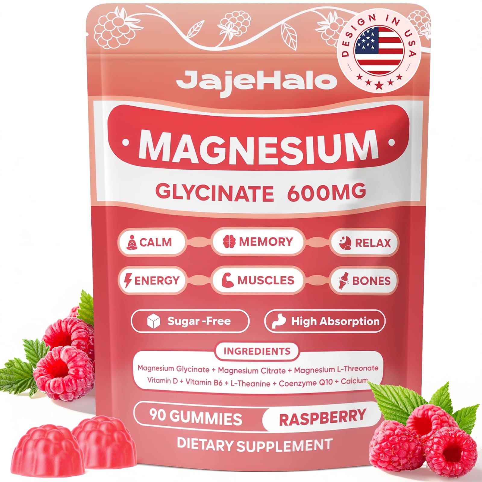Jajehalo Magnesium Glycinate Gummies 90 Count