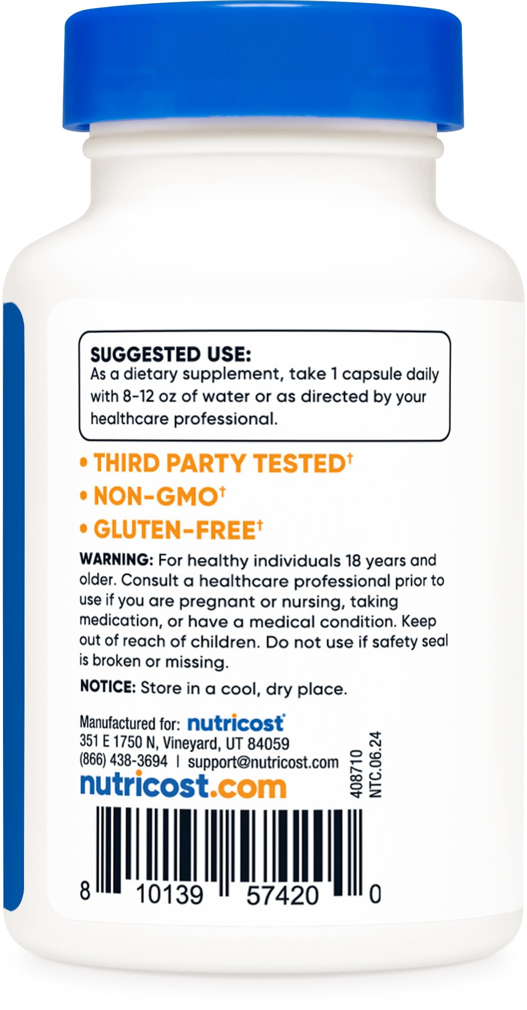 Nutricost Ashwagandha Root Extract 600mg Capsules, 30 Count