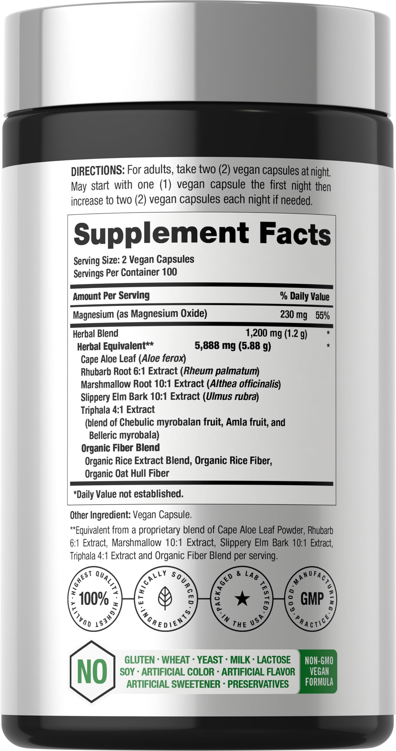 Horbäach Magnesium 230mg, 200 Capsules
