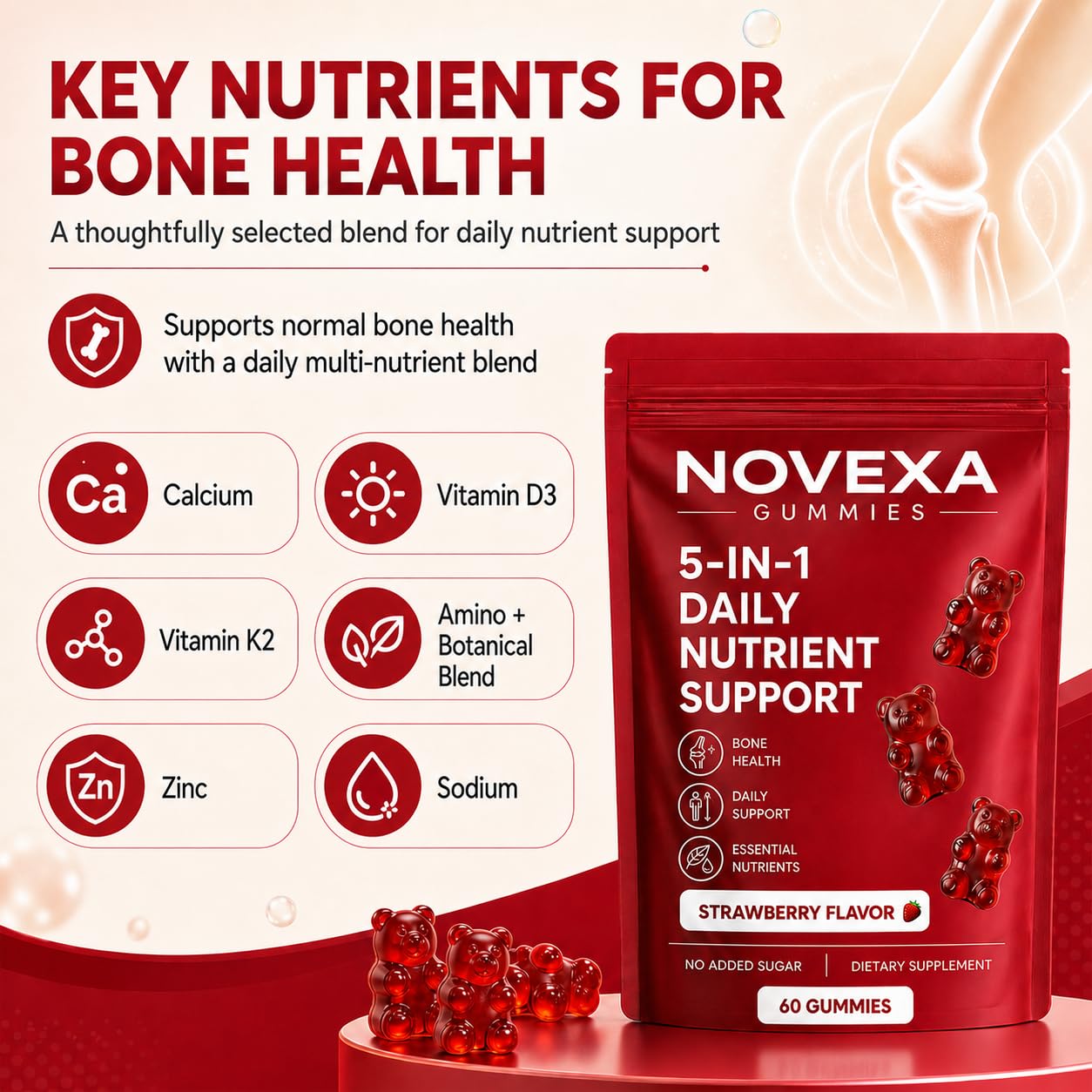 MORTAINE Novexa Growth Gummies 60 Count