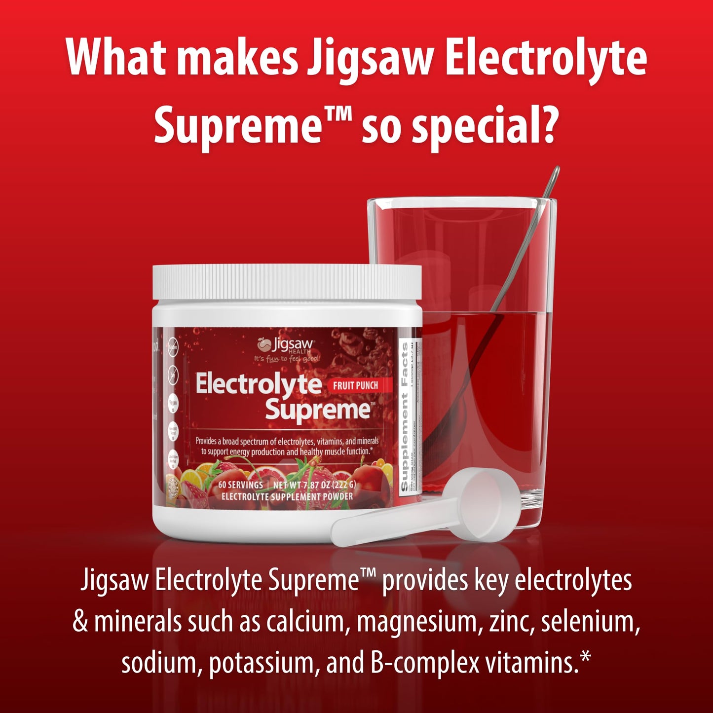 Jigsaw Health Electrolyte Supreme Powder, 60 Servings