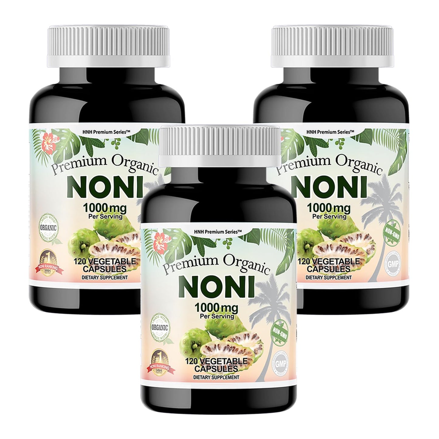 Dr.K&C Premium Organic Noni 1000mg Capsules, 360 Count