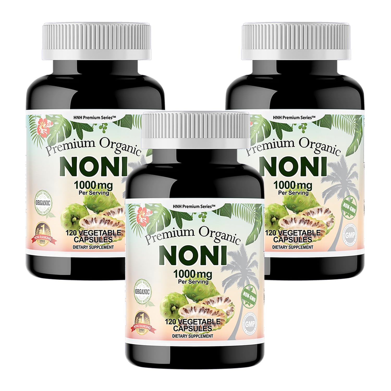 Dr.K&C Premium Organic Noni 1000mg Capsules, 360 Count