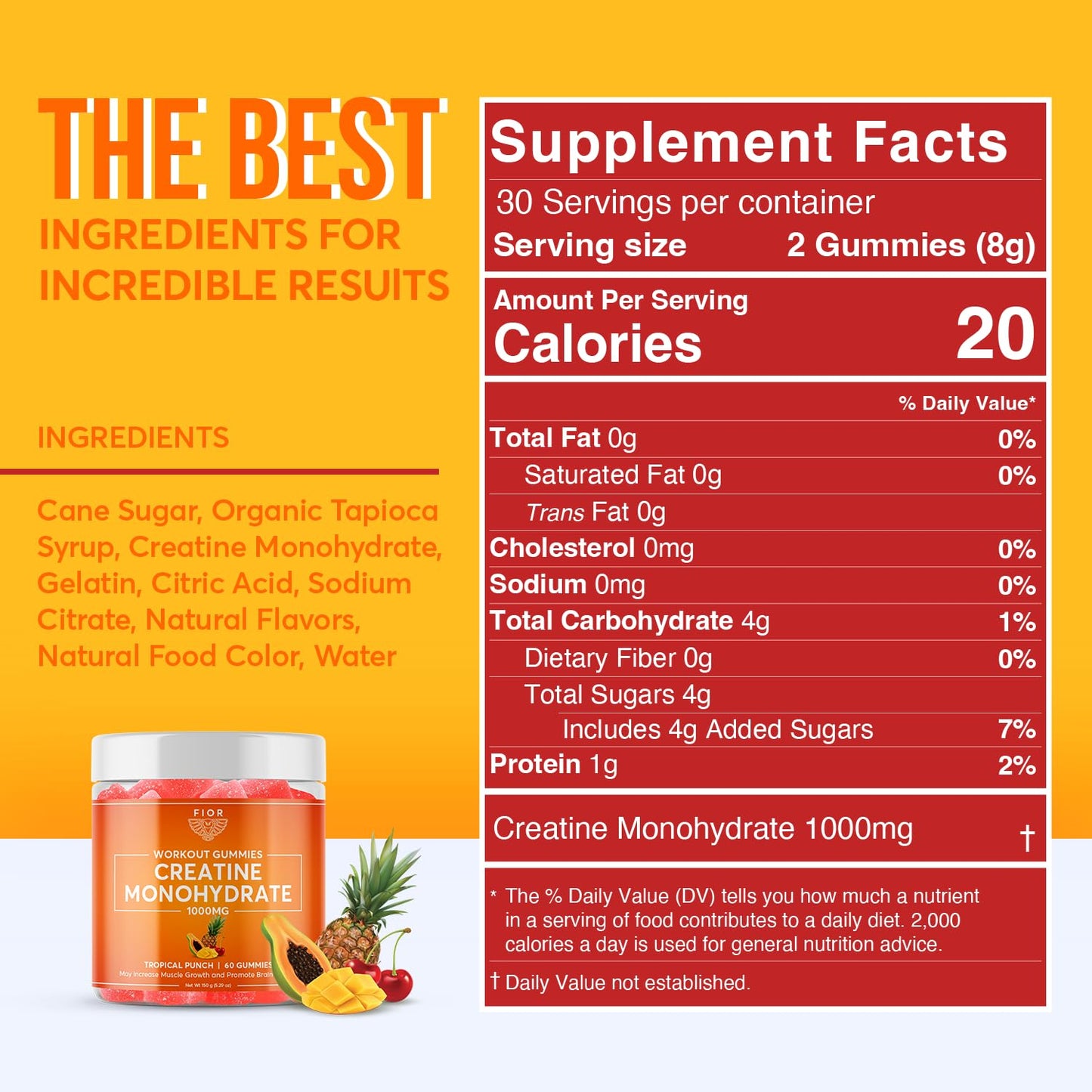 FIOR Creatine Gummy 60 Count