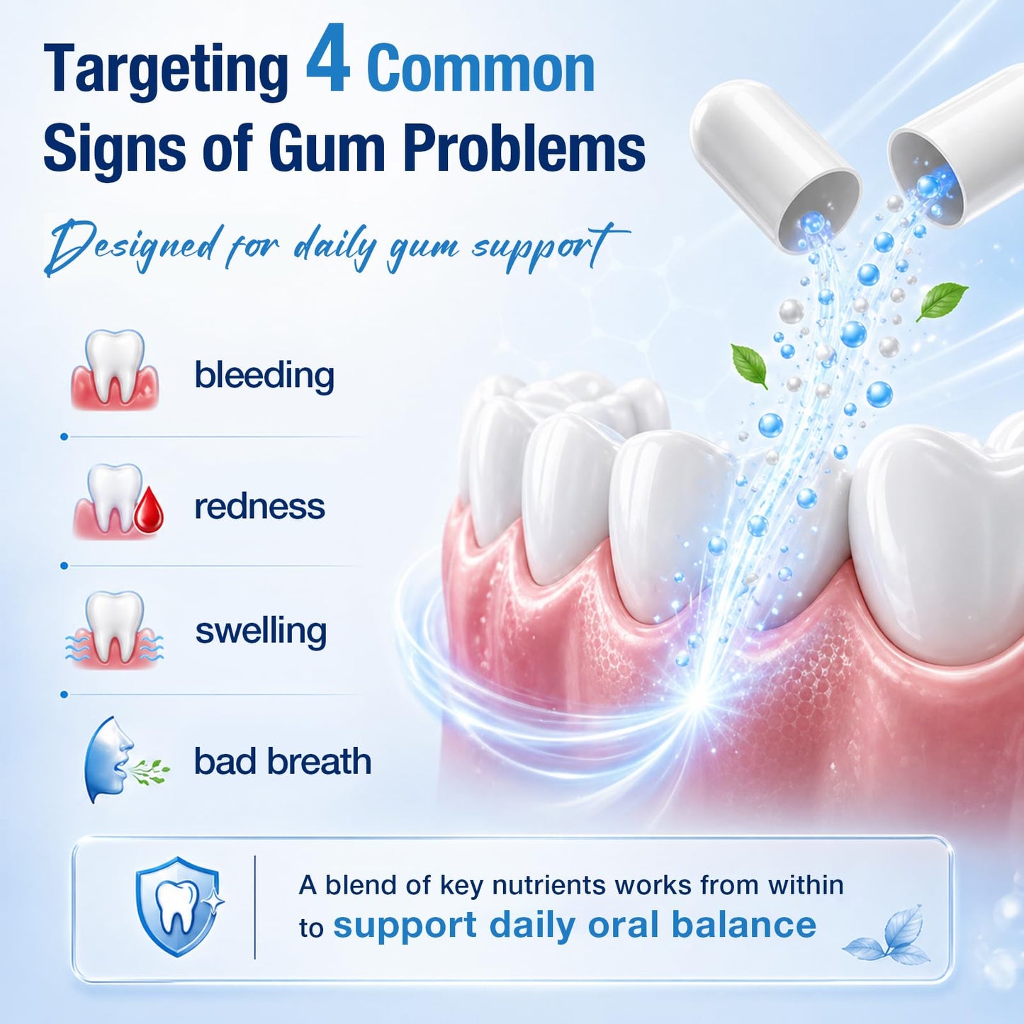 Elystrixionis Gum Restore Gum Repair for Receding Gums – Probiotic Oral Health Formula Capsule, 120 Capsules