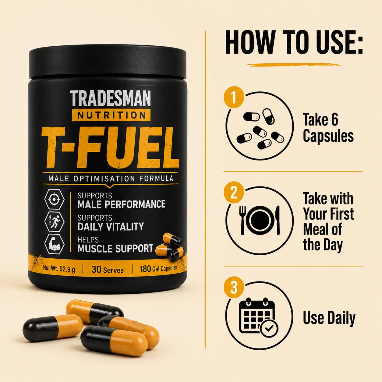 Tradesman Nutrition T-Fuel Capsule 1 Count