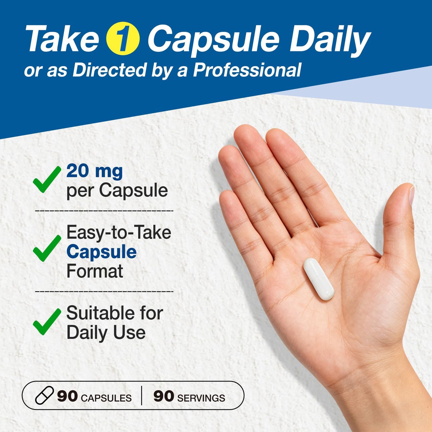 NATISLAND Lithium Orotate 20 mg Brain & Nerve Health Support Capsule, 90 Count