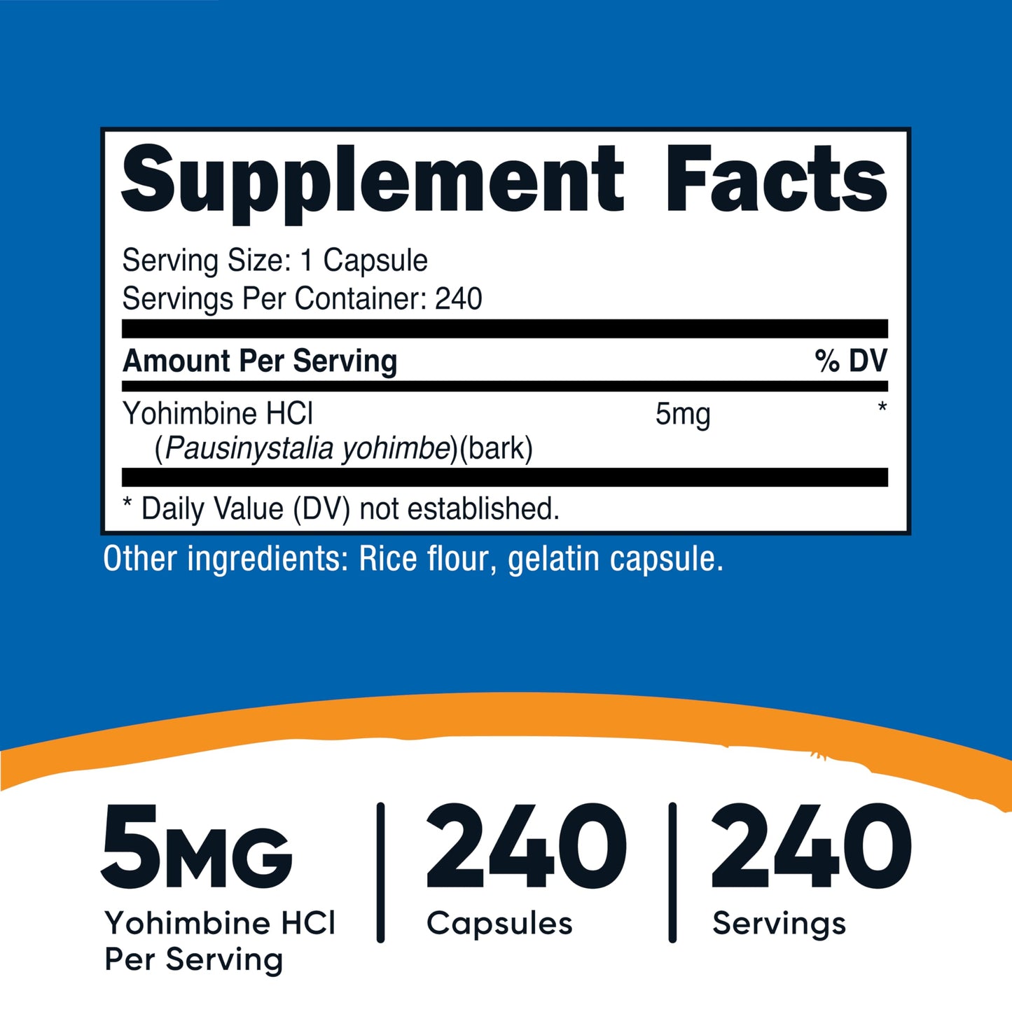 Nutricost Yohimbine HCl 5mg Capsule, 2 Bottles