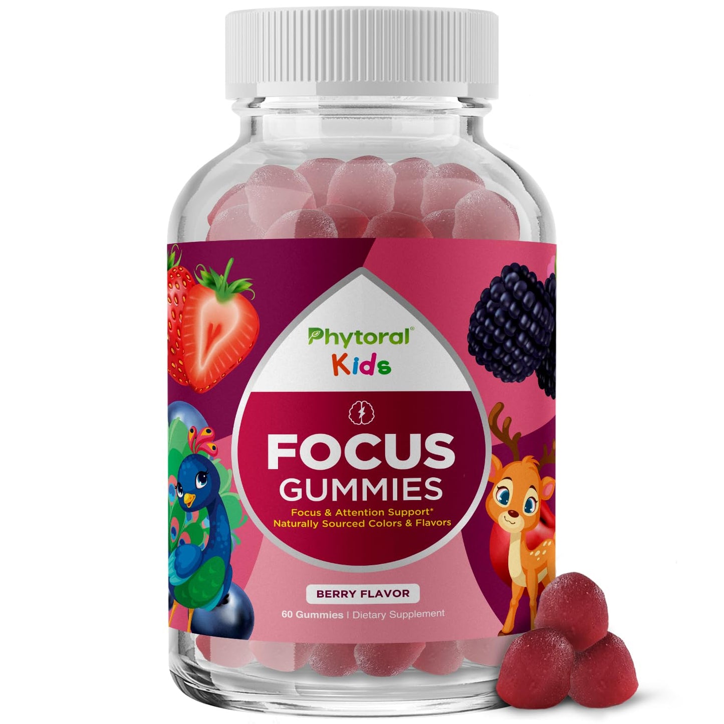 Phytoral Vegan Kids Focus Gummies, 60 Count