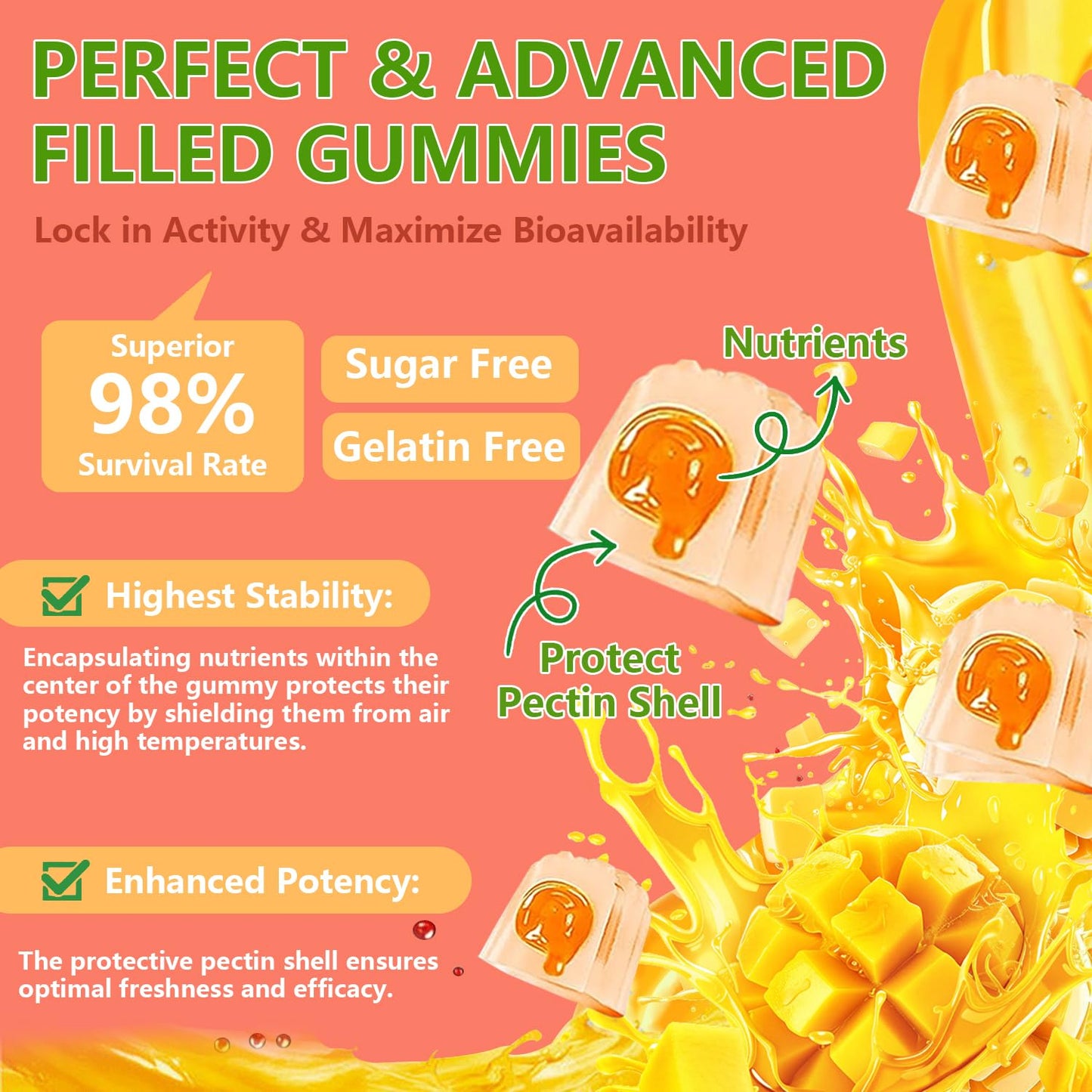Crasye Probiotic Kombucha Gummies, 60 Gummies