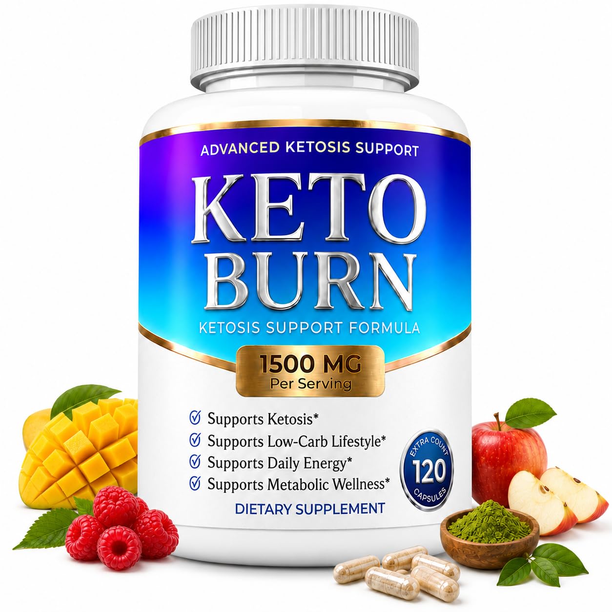 NUTRIBELLA Keto Burn Pills 1500mg Capsules, 120 Count
