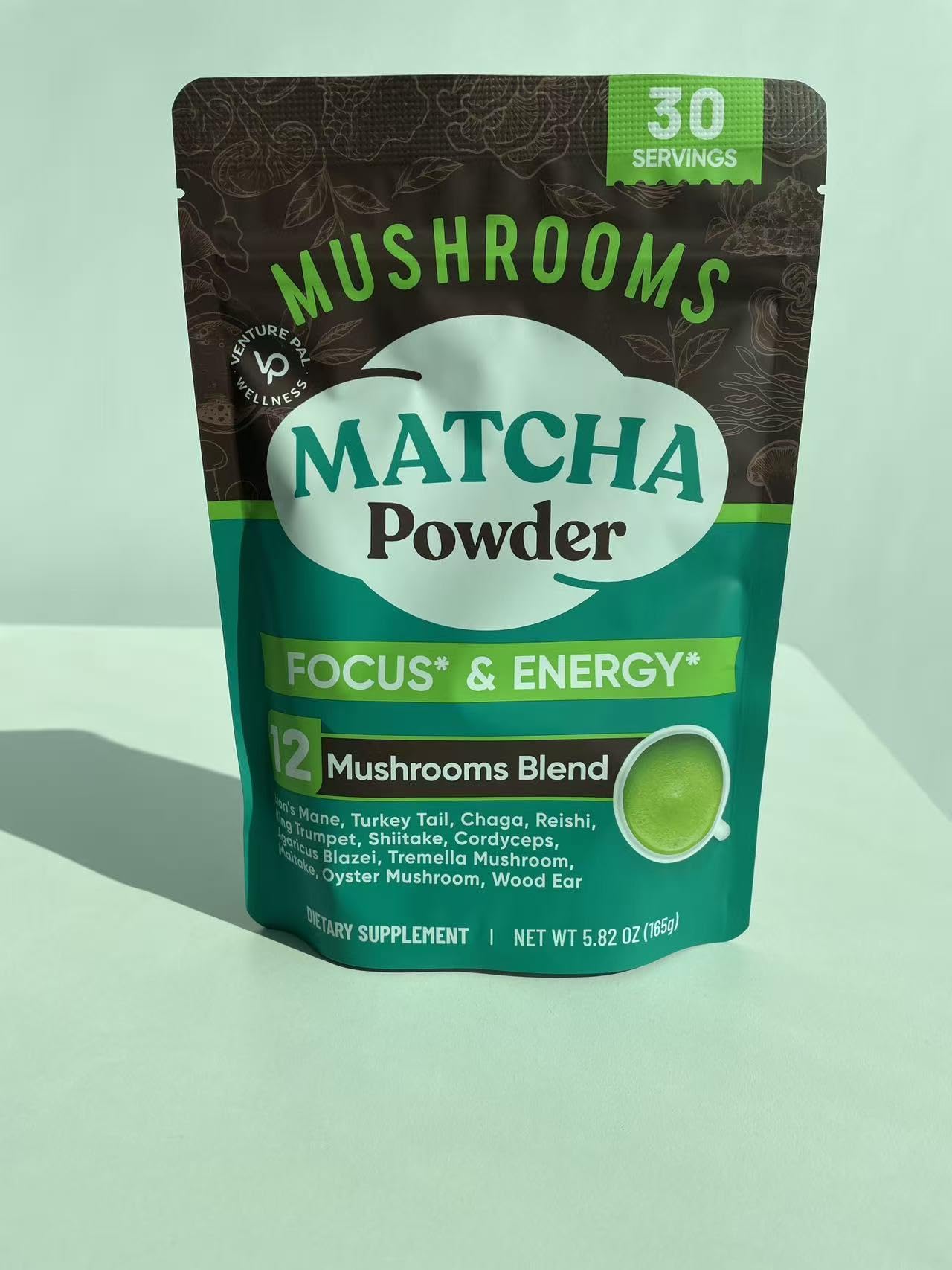 Venture Pal Mushroom Matcha Powder 5.82 Ounce
