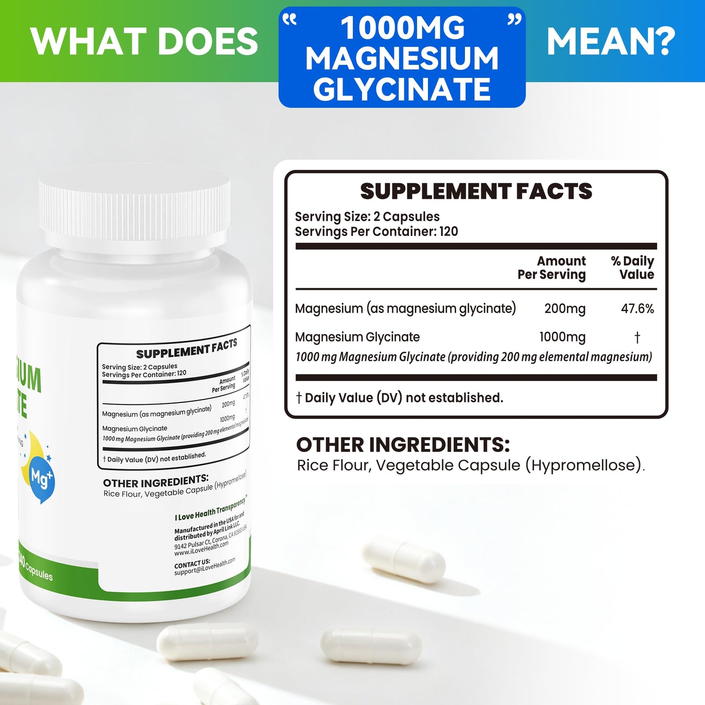 I LOVE HEALTH Magnesium Glycinate Capsule 240 Capsules