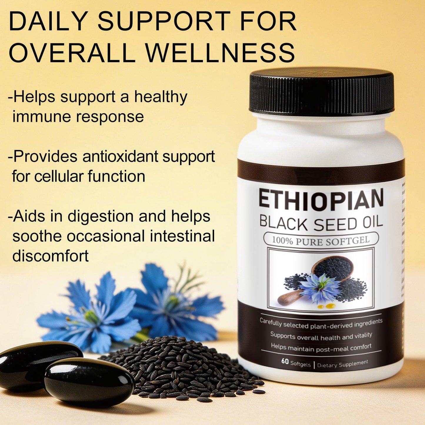 PBZPBZ Ethiopian Black Seed Oil Softgels, 60 Count