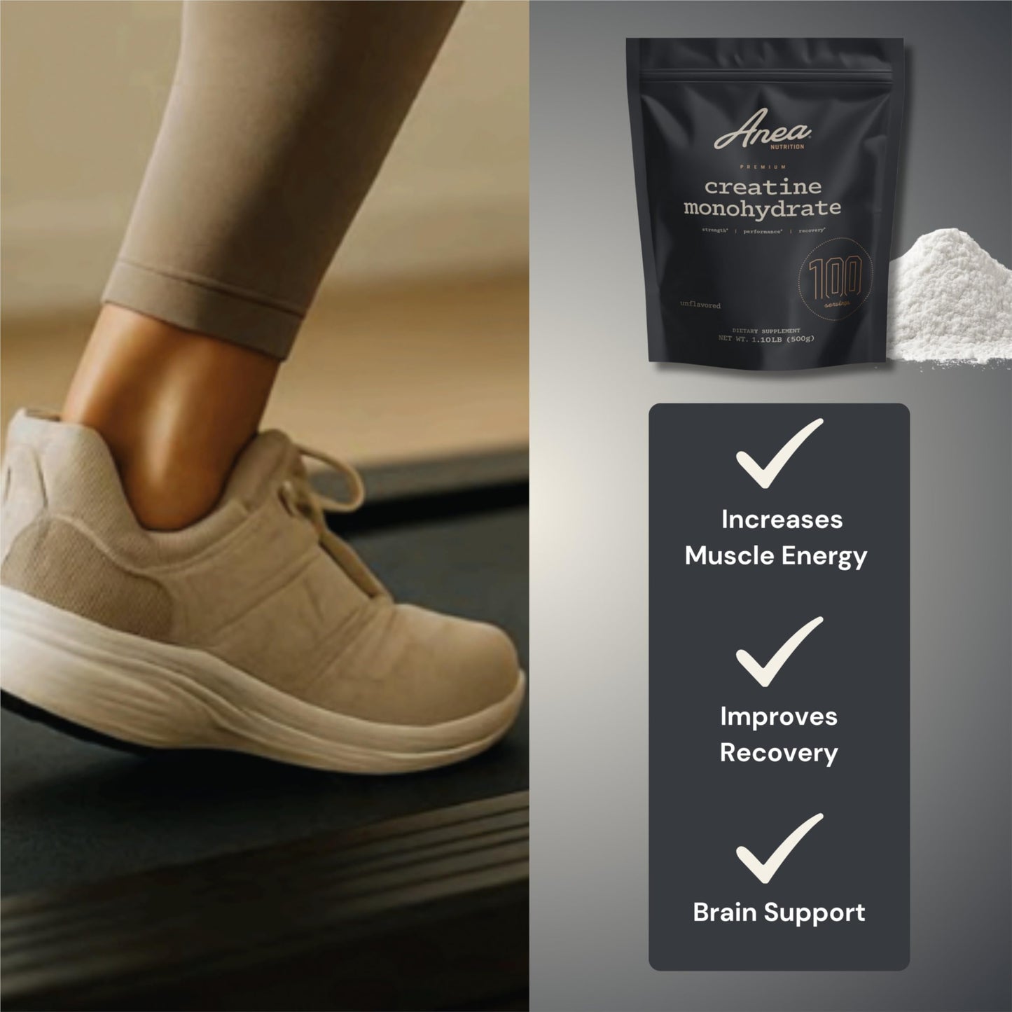Anea Nutrition Creatine Monohydrate Micronized Powder 100 Servings
