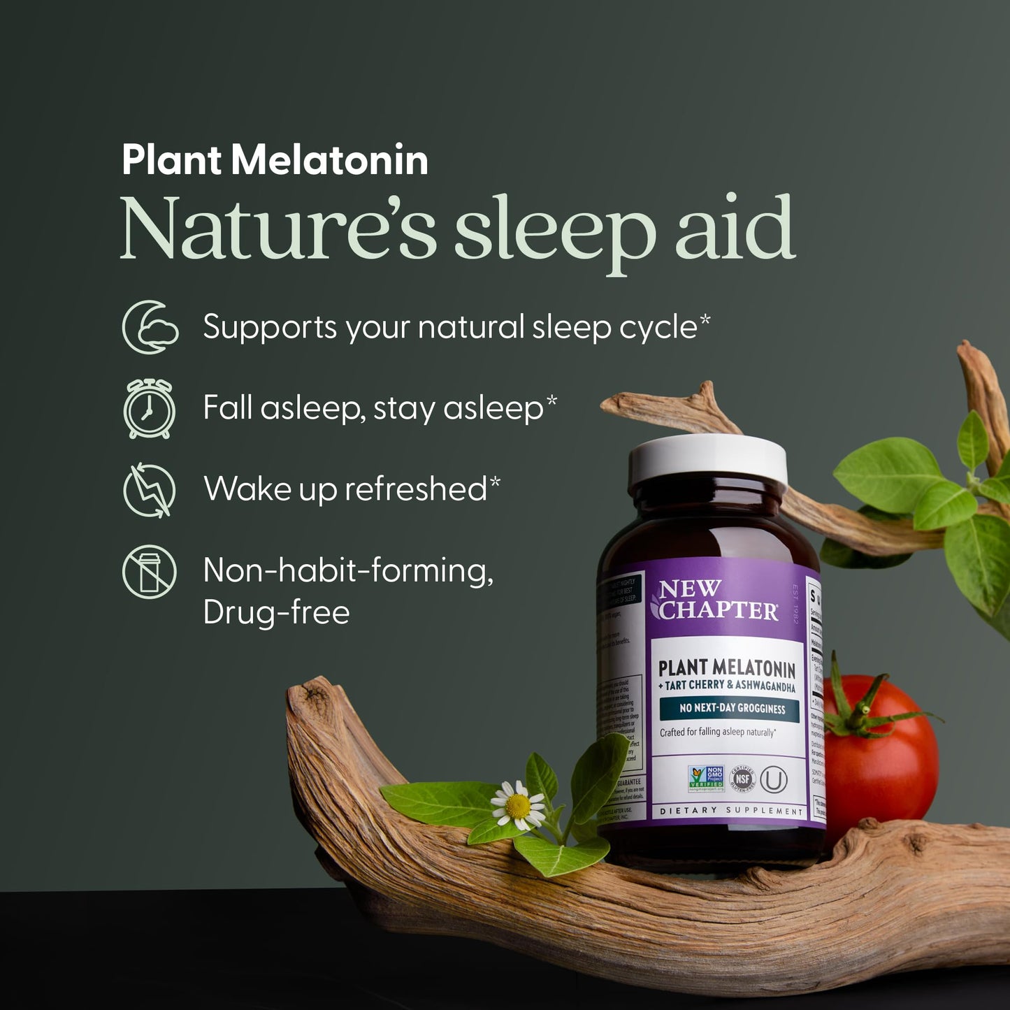 New Chapter Plant Melatonin 2mg Sleep Aid Tablet 30 Count
