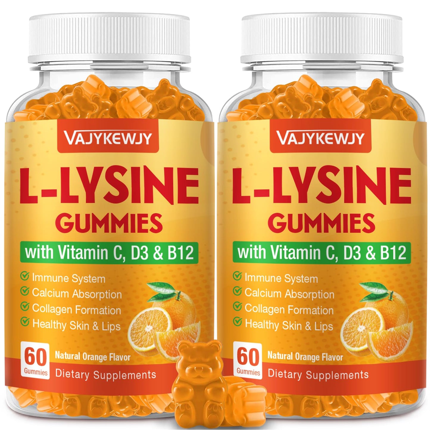 VAJYKEWJY L-Lysine Gummies 1000 mg – 120 Count