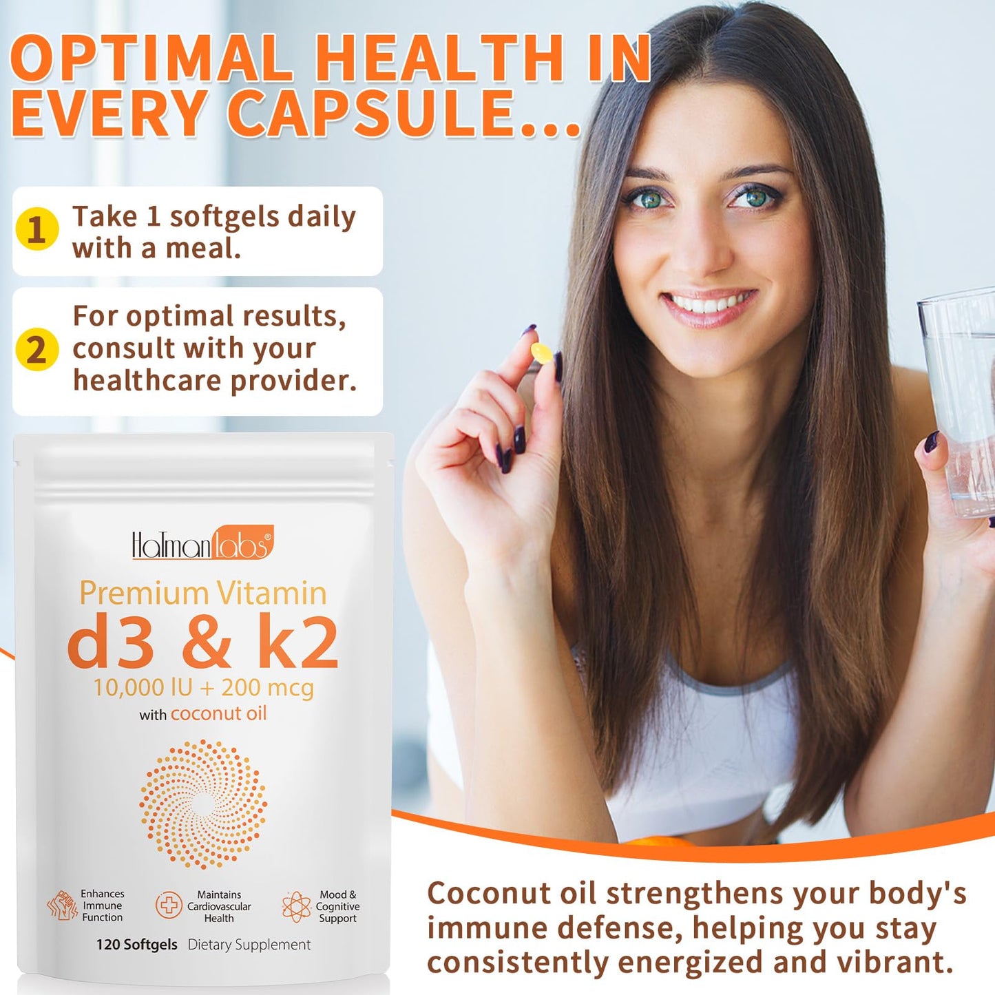 newseel Vitamin D3 K2 Capsule, 240 Count