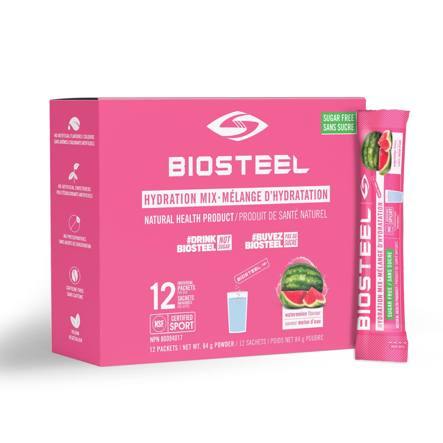 BIOSTEEL Watermelon Sports Mix Powder, 2.96 oz
