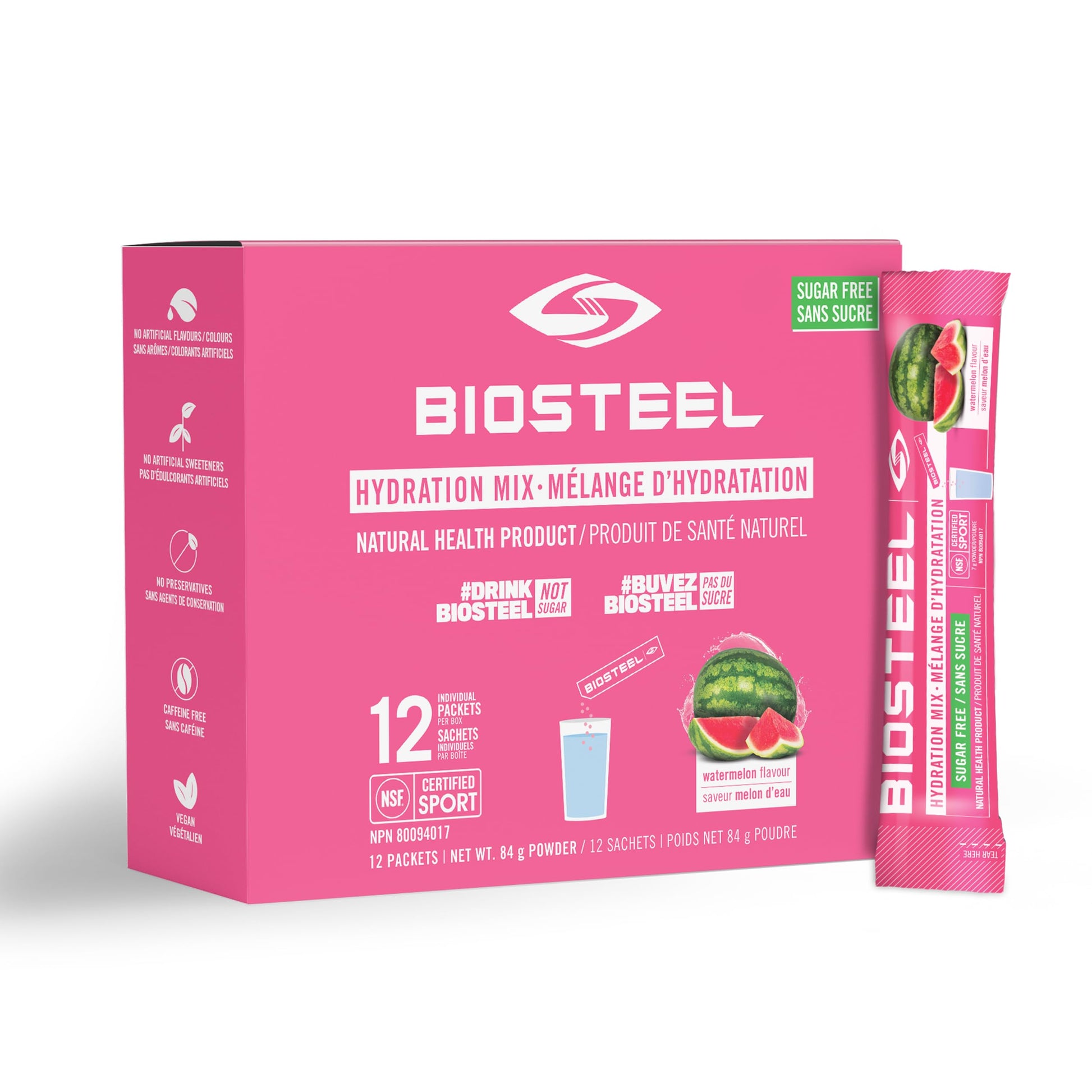 BIOSTEEL Watermelon Sports Mix Powder, 2.96 oz