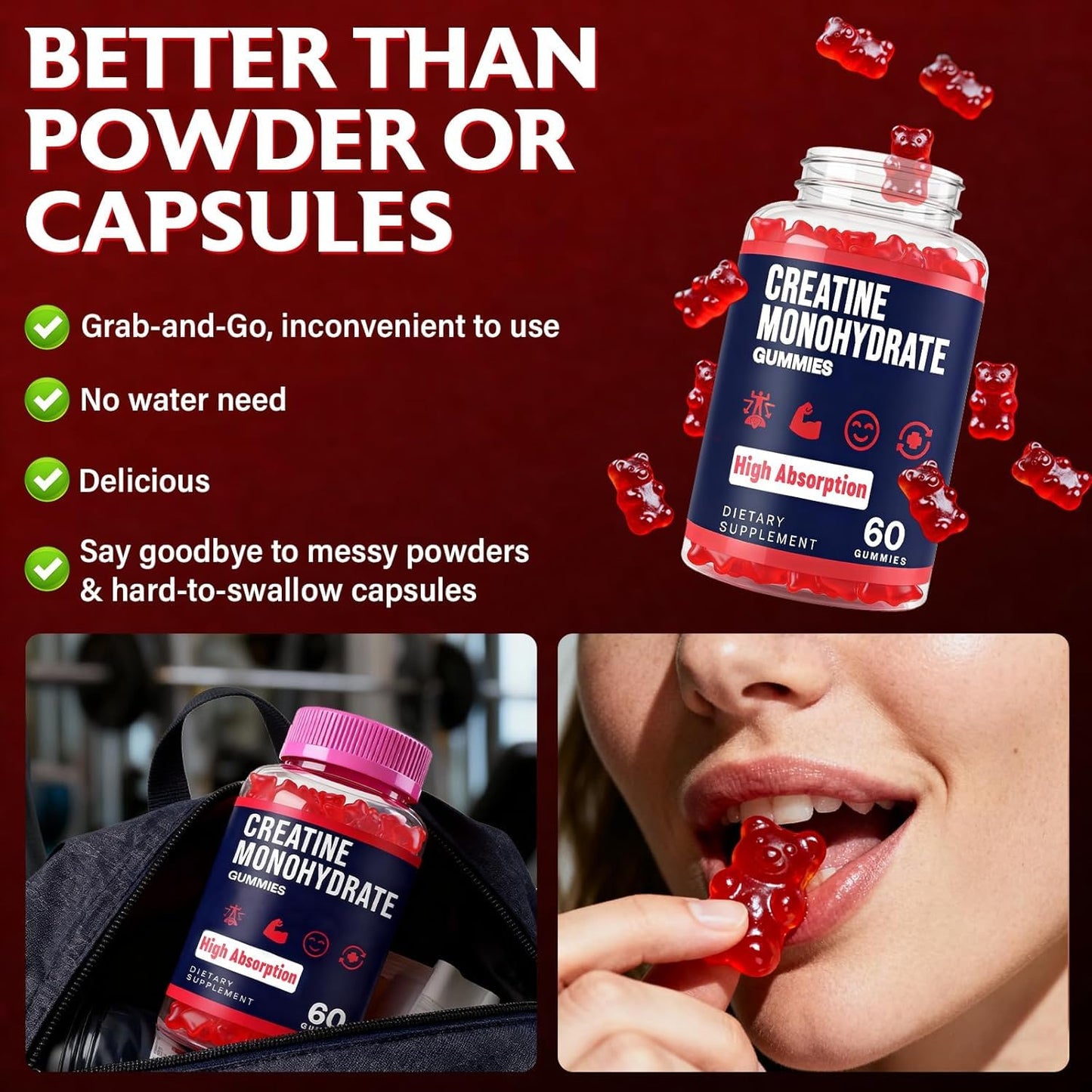 Trupretty Creatine Monohydrate Gummies, 120 Gummies