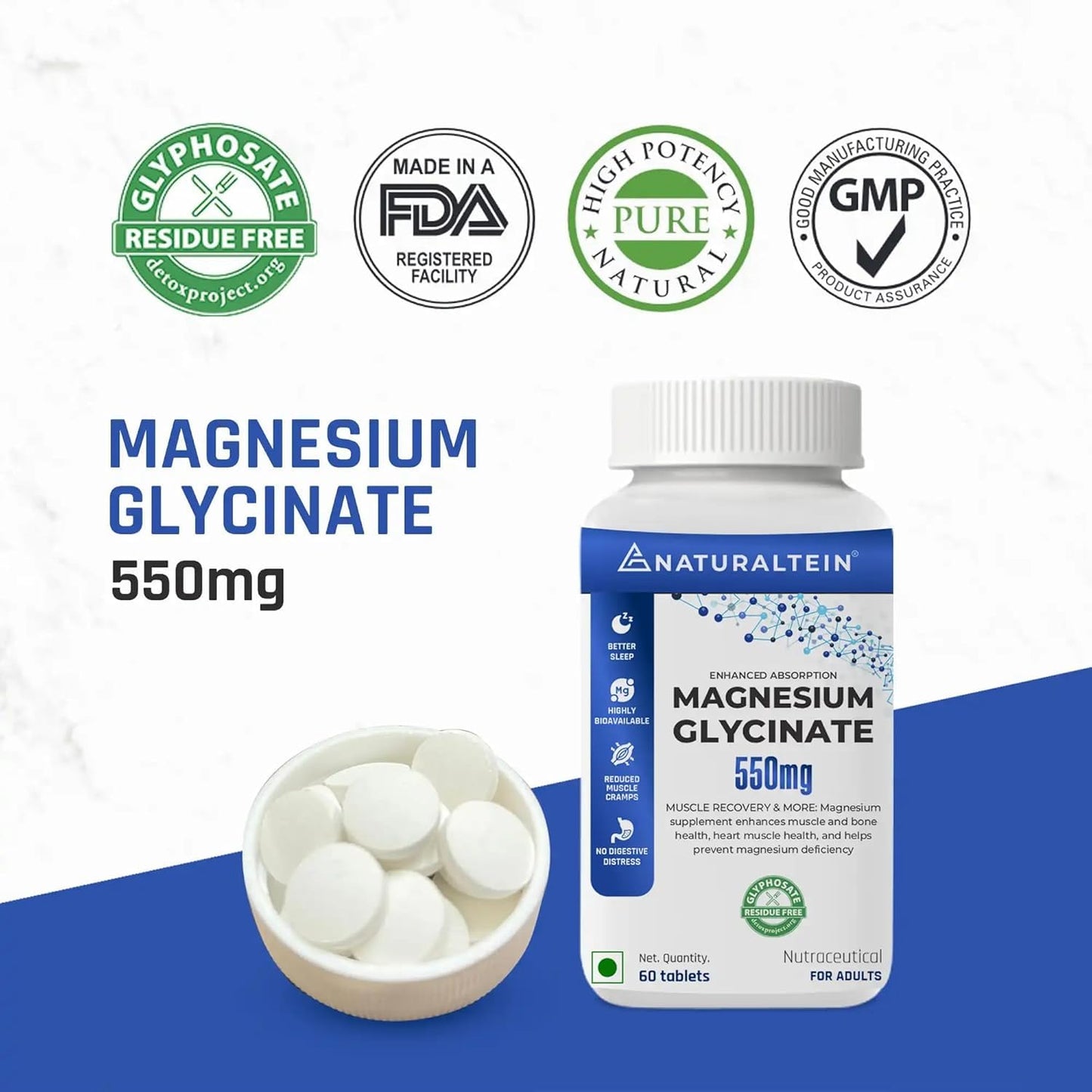 Generic Magnesium Glycinate Supplement 1 Tablet