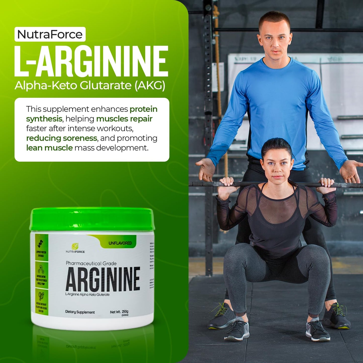 NutraForce L-Arginine Alpha-Keto Glutarate Powder, 8.82 oz
