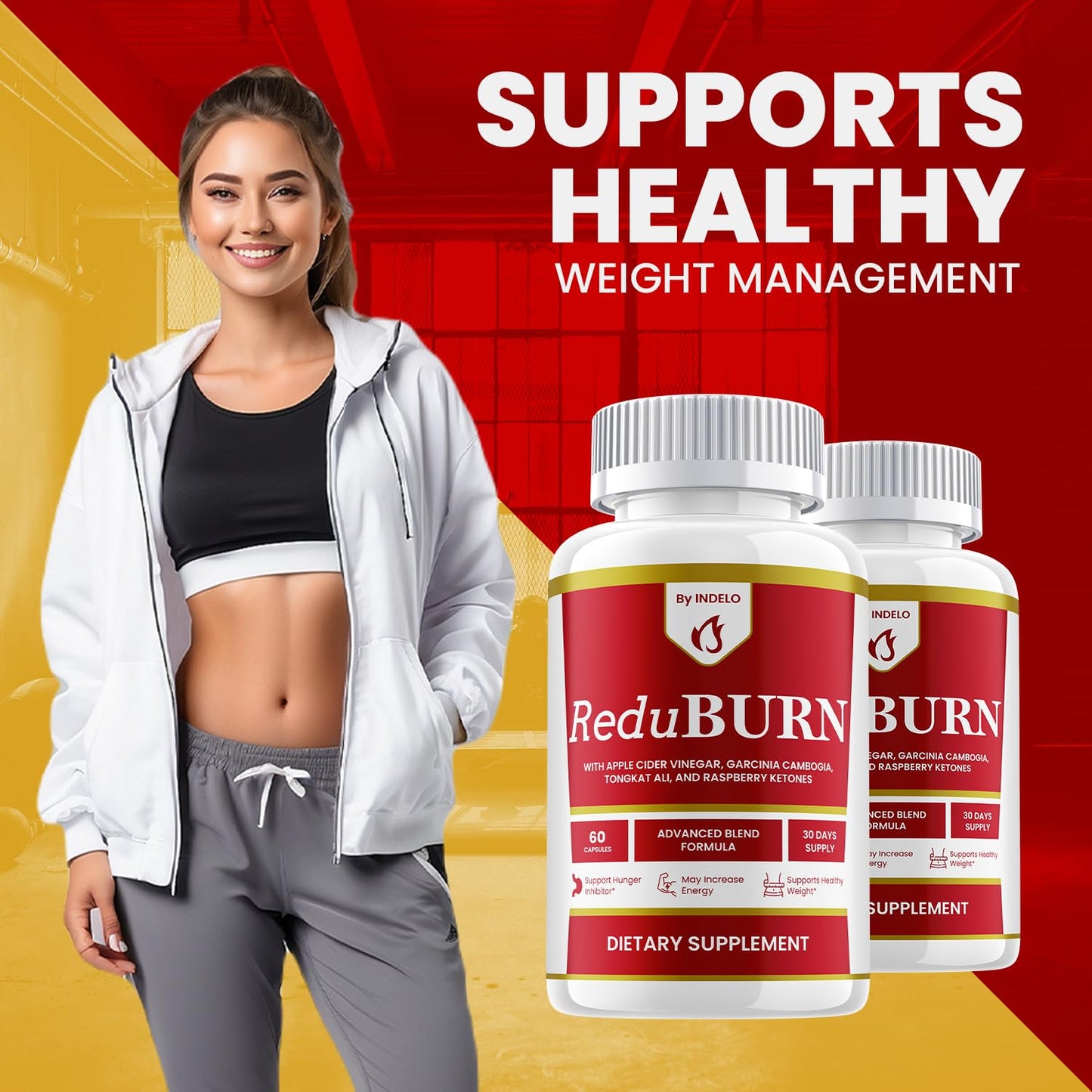Indelo ReduBurn – Advanced Capsule Formula Supplement Pills for Daily Health & Wellness Support 180 Capsules