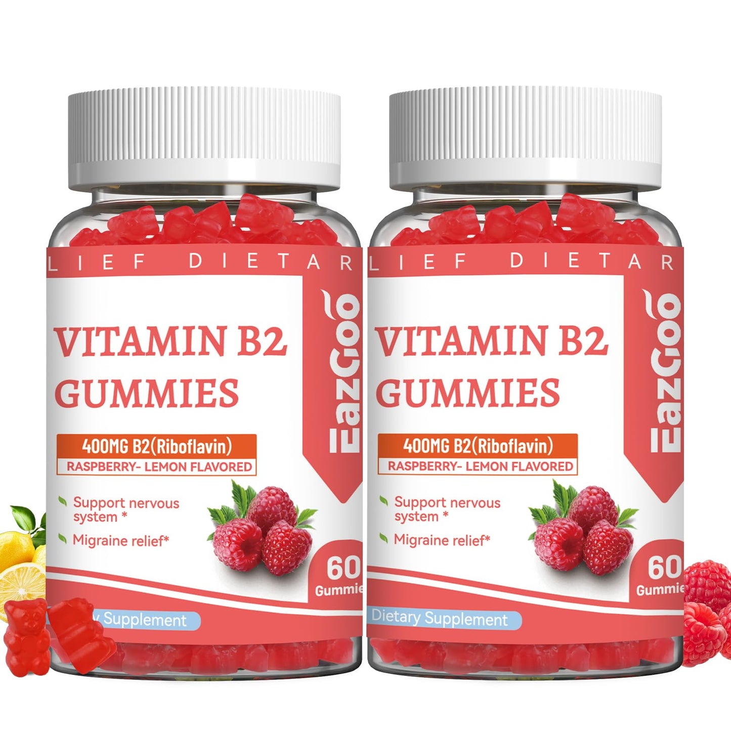 EAZGOO Vitamin B2 Riboflavin Gummies 120 Count