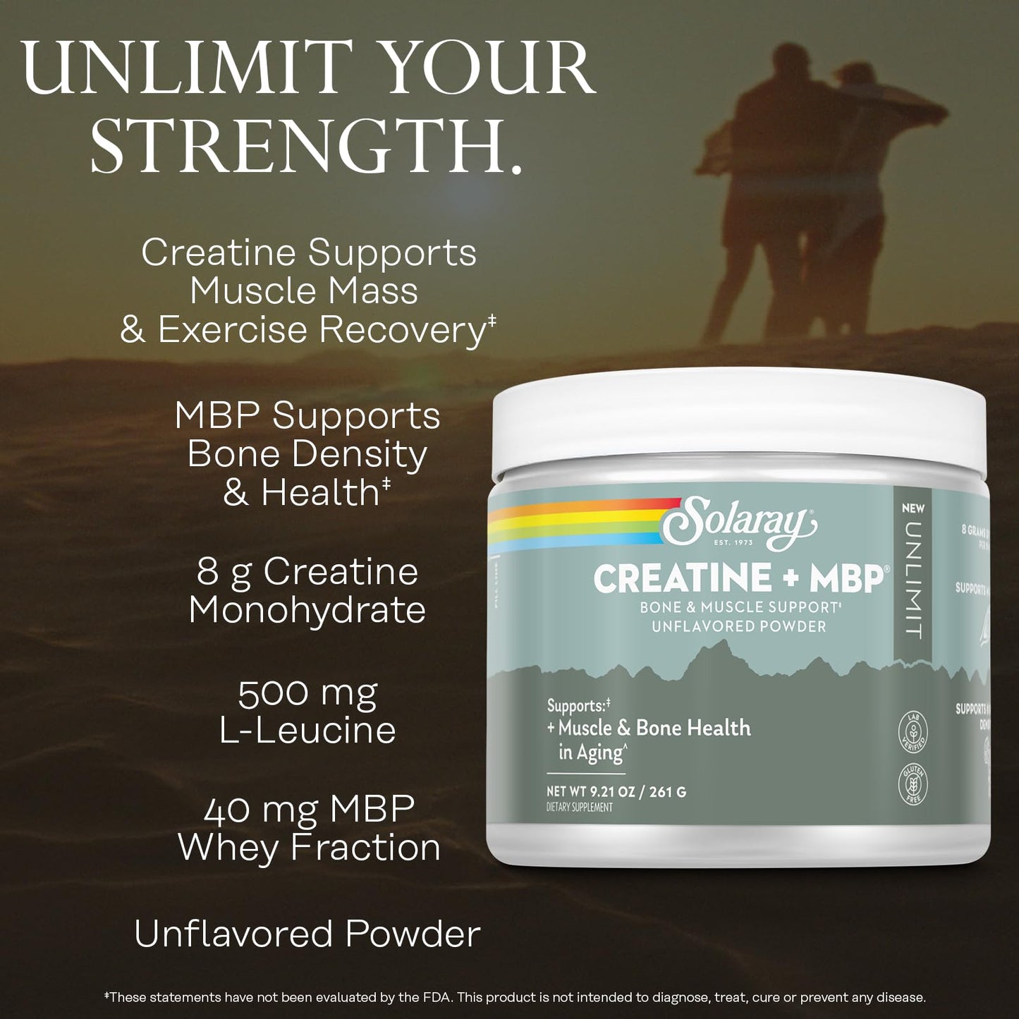 SOLARAY Creatine Plus MBP Powder, 9.21 oz