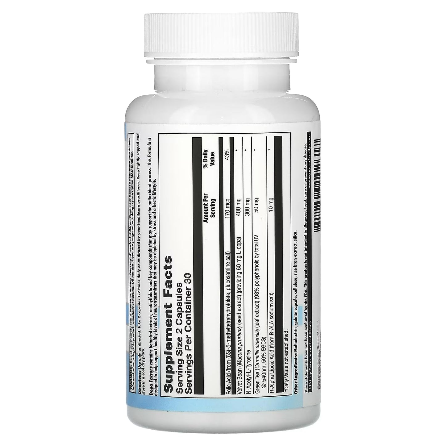 Nutra BioGenesis Biogenesis Dopa Factors Veg Capsules, 60 Count