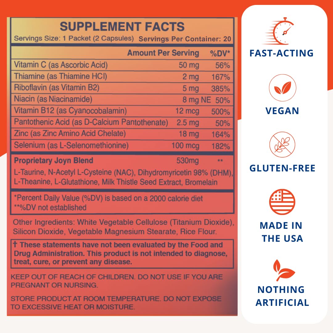 JOYN Alcohol Flush & Asian Glow Relief, Morning Recovery, Liver Support Capsules, 20 Count
