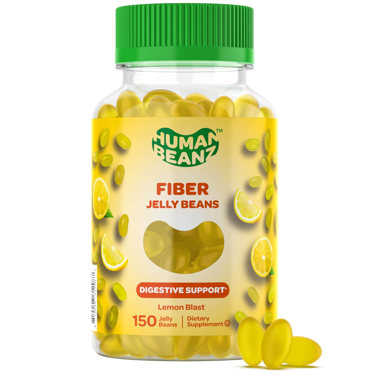 Human Beanz Fiber Jelly Bean Gummies for Adults, 150 Gummies