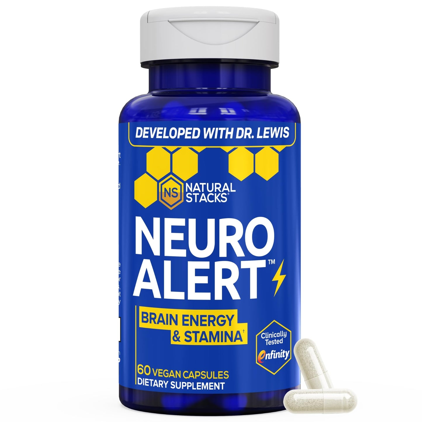 Natural Stacks NeuroAlert Paraxanthine 200mg Caffeine Free Energy Supplement 60 Capsules