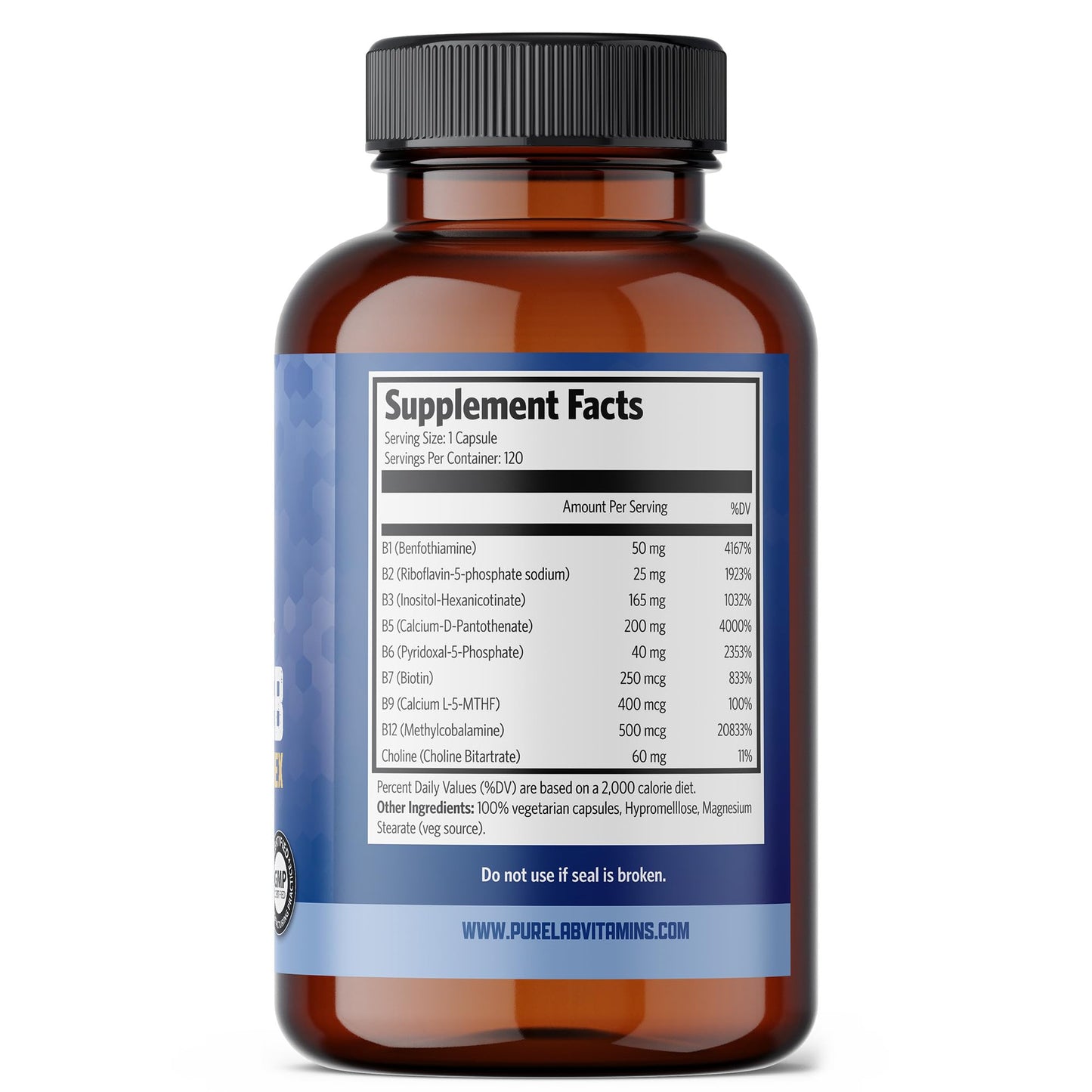 Pure Lab Vitamins BioActive B Complex Slow Release Capsule 120