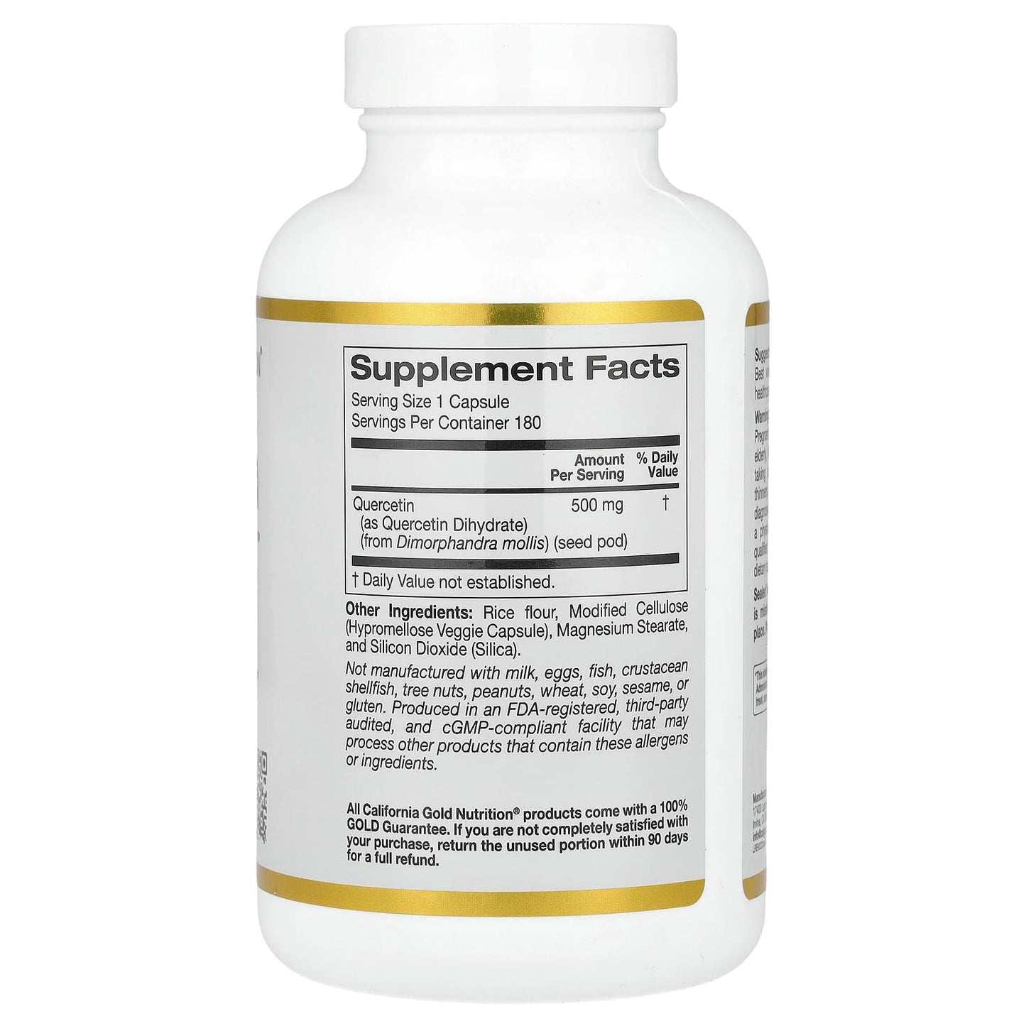 California Gold Nutrition Quercetin 500 mg Veggie Capsules, 180 Veggie Capsules