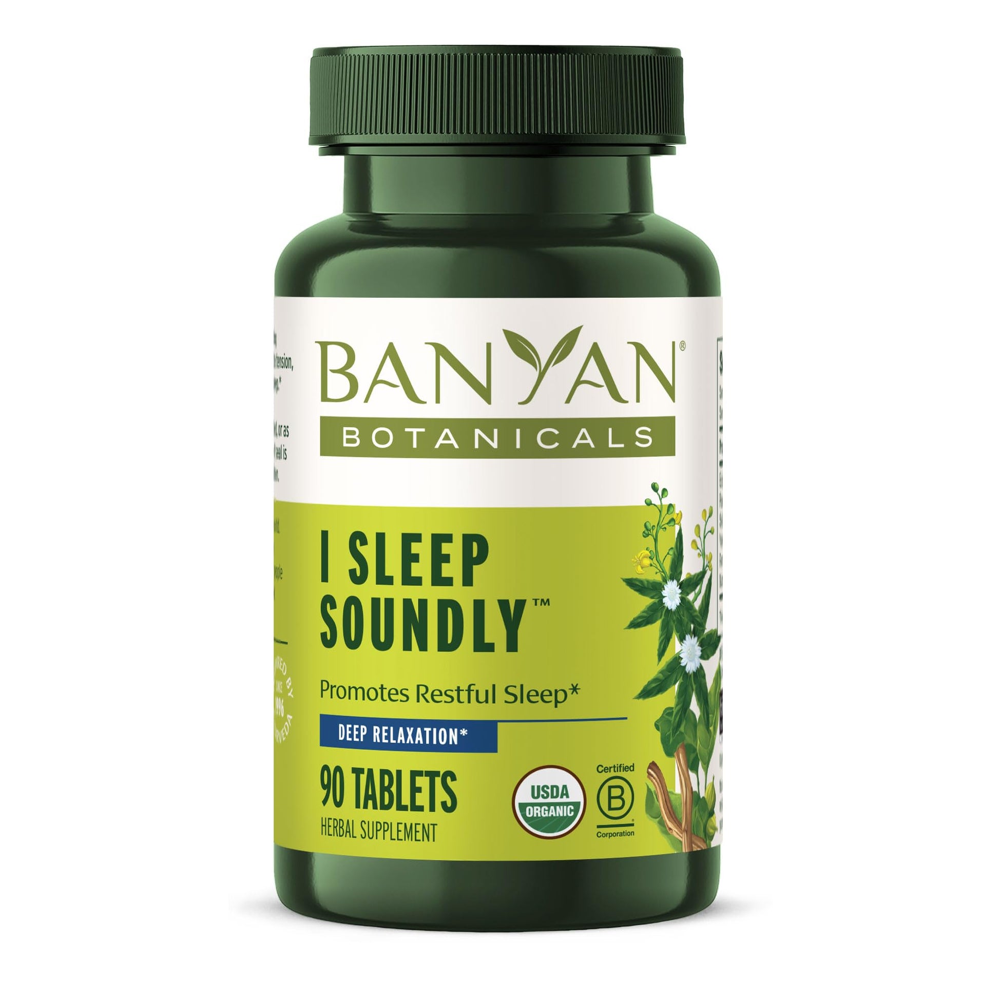 Banyan Botanicals I Sleep Soundly Organic Deep Sleep Supplement with Ashwagandha, Valerian & Chamomile, 90 Tablets
